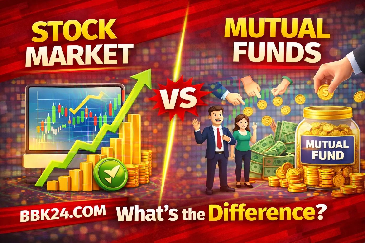 Comparison of stock market investing and mutual funds with key differences explained